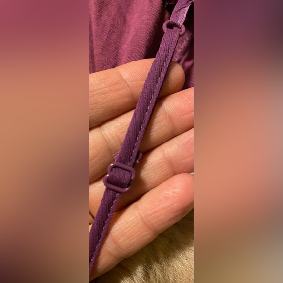 American Eagle purple polka dot chiffon top - Picture 4 of 6